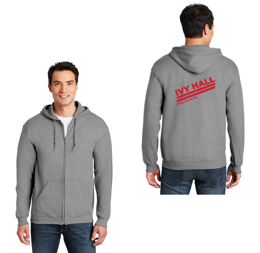 Ivy Hall Elementary Spirit Wear 2023-24 On-Demand-Adult Unisex Full-Zip Hooded Sweatshirt Slant