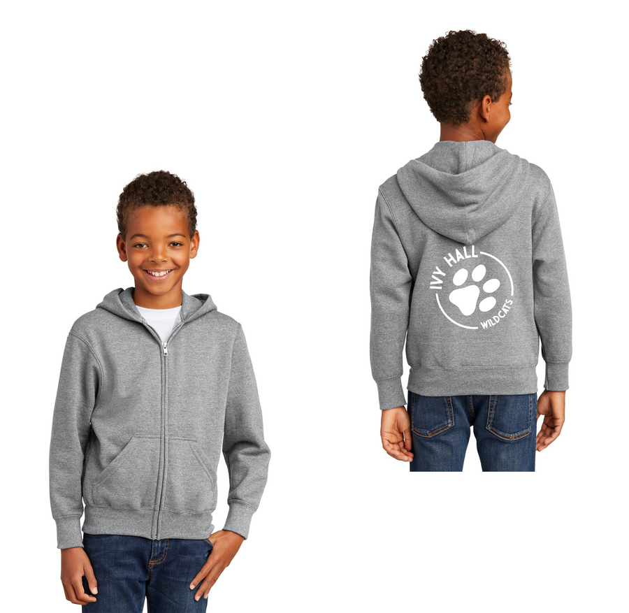 Ivy Hall Elementary Spirit Wear 2023-24 On-Demand-Youth Unisex Full-Zip Hooded Sweatshirt Circle