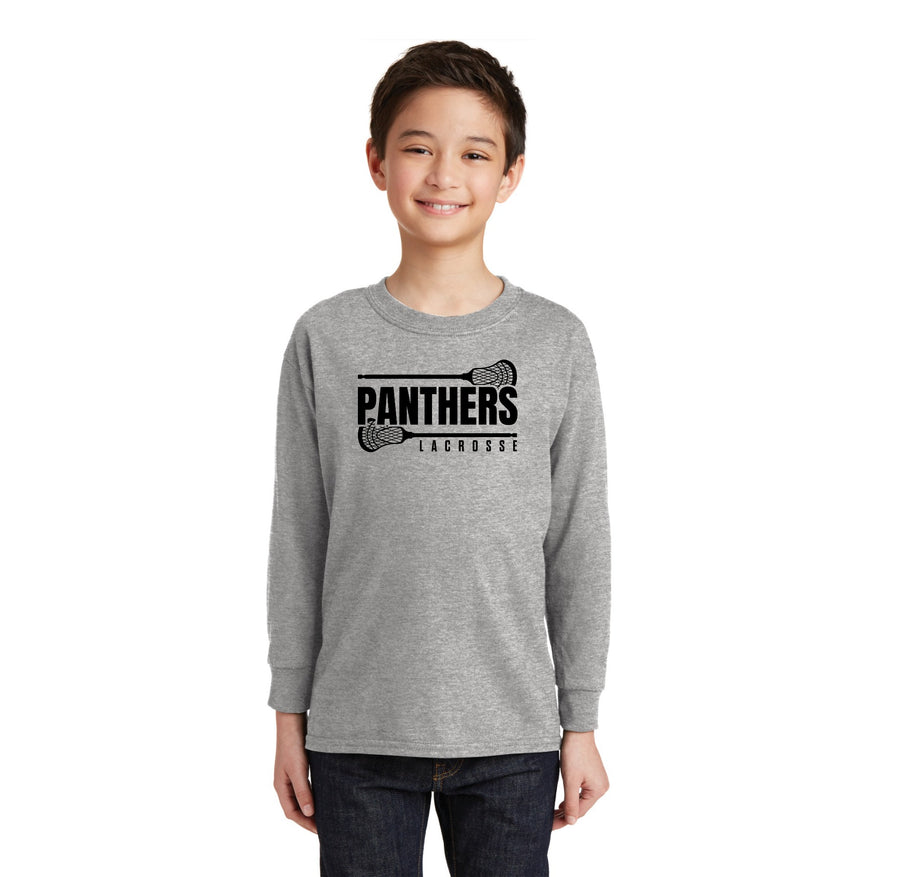Panther Lacrosse 2023-24 On-Demand-Youth Unisex Long Sleeve Tee Black Logo