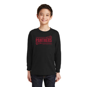 Panther Lacrosse 2023-24 On-Demand-Youth Unisex Long Sleeve Tee Maroon Logo