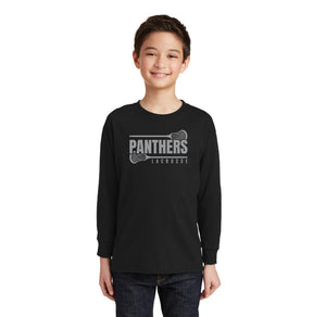 Panther Lacrosse 2023-24 On-Demand-Youth Unisex Long Sleeve Tee Grey Logo