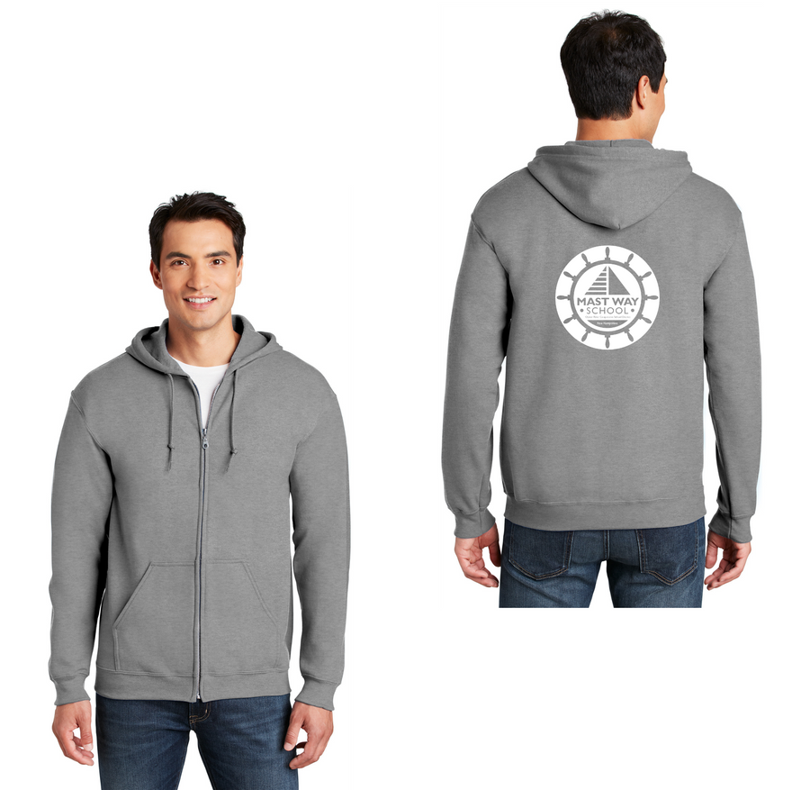 Mast Way Elementary Spring Spirit Wear 2024 On-Demand-Adult Unisex Full-Zip Hooded Sweatshirt