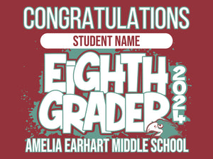 Amelia Earhart Grad Signs 2024-Yard Sign w/ Stake + Personalized Name