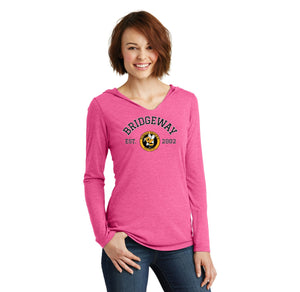 Bridgeway Island-Womens Premium Perfect Tri Long Sleeve Hoodie Circle Logo