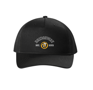 Bridgeway Island-Port Authority Snapback Five-Panel Trucker Cap Circle Logo