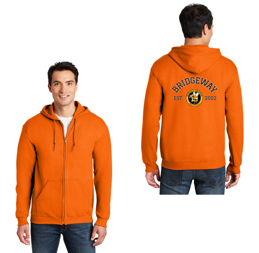 Bridgeway Island-Adult Unisex Full-Zip Hooded Sweatshirt Circle Logo