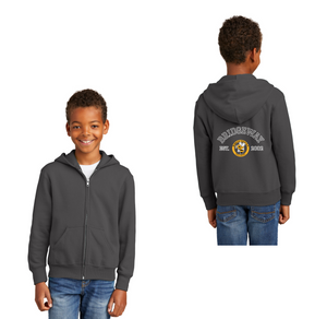 Bridgeway Island-Youth Unisex Full-Zip Hooded Sweatshirt Circle Logo