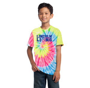 Lincoln Elementary Spirit Wear 2023/24 On-Demand-Youth Unisex Tie-Dye Shirt Blue Logo